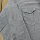 Vintage 1990s Wrangler Gray Canvas Button Up Snaps Western Shirt Men's L
