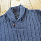 Vintage 1980s Lands' End Shawl Collar Heavyweight Wool Cable Knit Sweater Men's XL