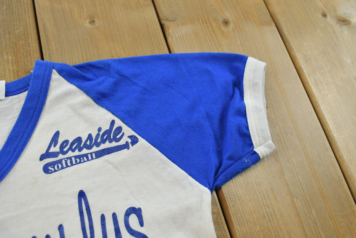 Vintage 1980s Leaside Softball Dragonflys Ringer T-Shirt Youth M