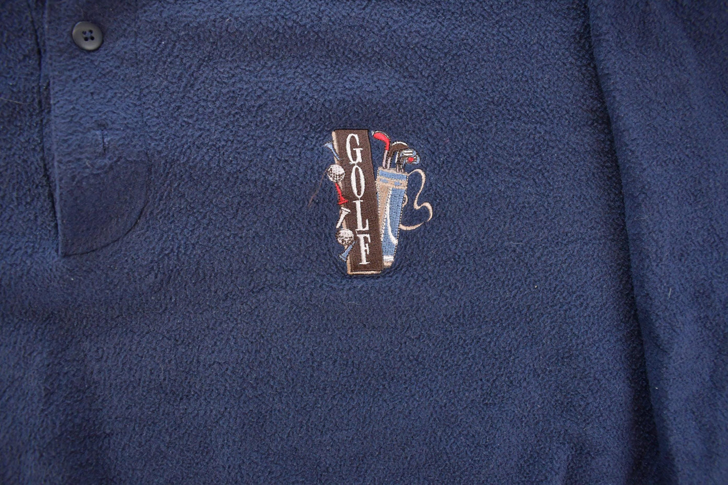 Vintage 1990s Great Lakes Golf Embroidered Henley Sweatshirt Men's XL