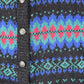 Vintage 1990s Rei Abstract Knit Cardigan Sweater Men's M