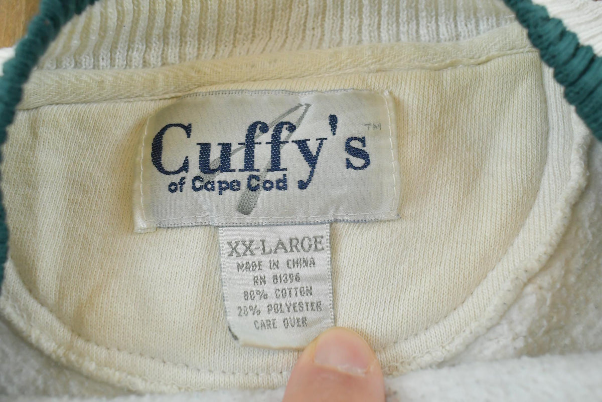 Vintage 1990s Cape Cod Gentle Giants Embroidered Whales Souvenir Crewneck Sweatshirt Men's XL