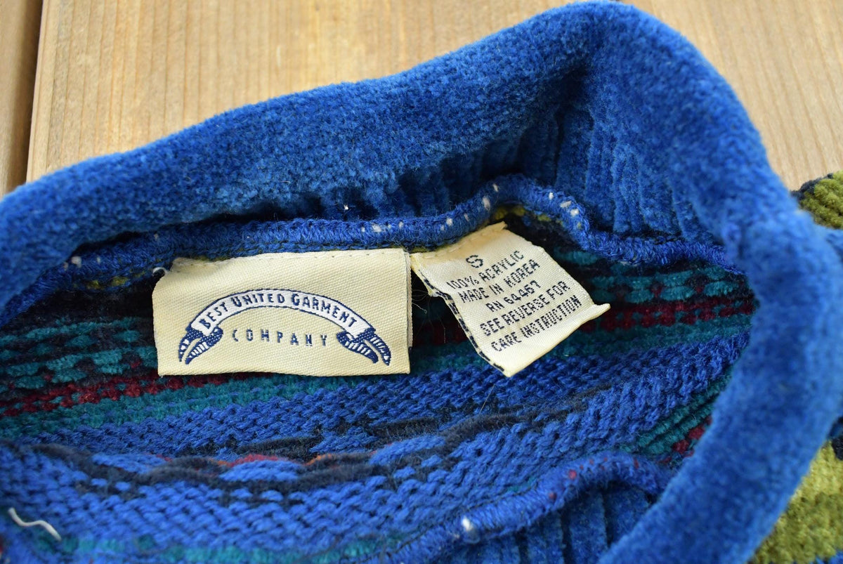 Vintage 1980s Best United Garment Company Striped Acrylic Knit Sweater Women's M