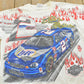 Vintage 1999 Rusty Wallace Harley Davidson All Over Print Flames NASCAR Racing T-Shirt Mens L