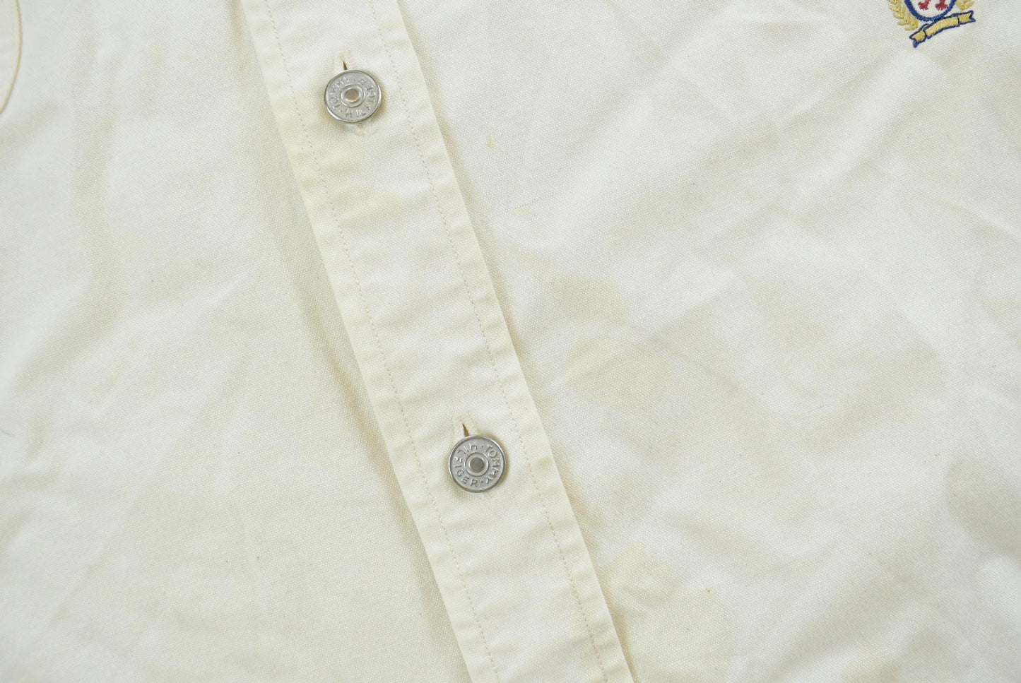 Vintage 1990s Tommy Hilfiger White Heavyweight Shacket Overshirt Button Up Shirt Men's XL