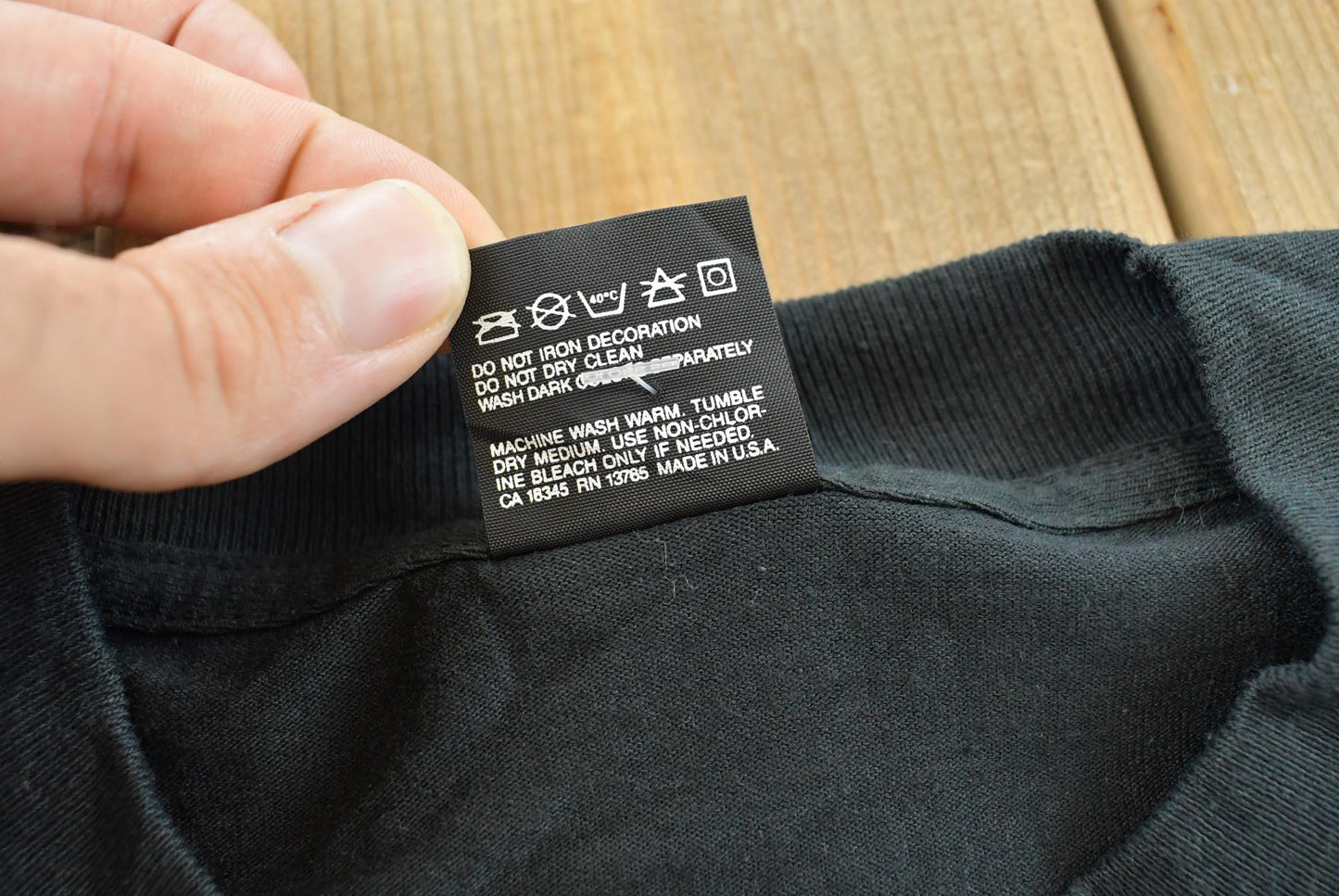 Vintage 1990s Blank Black T-Shirt Men's XL