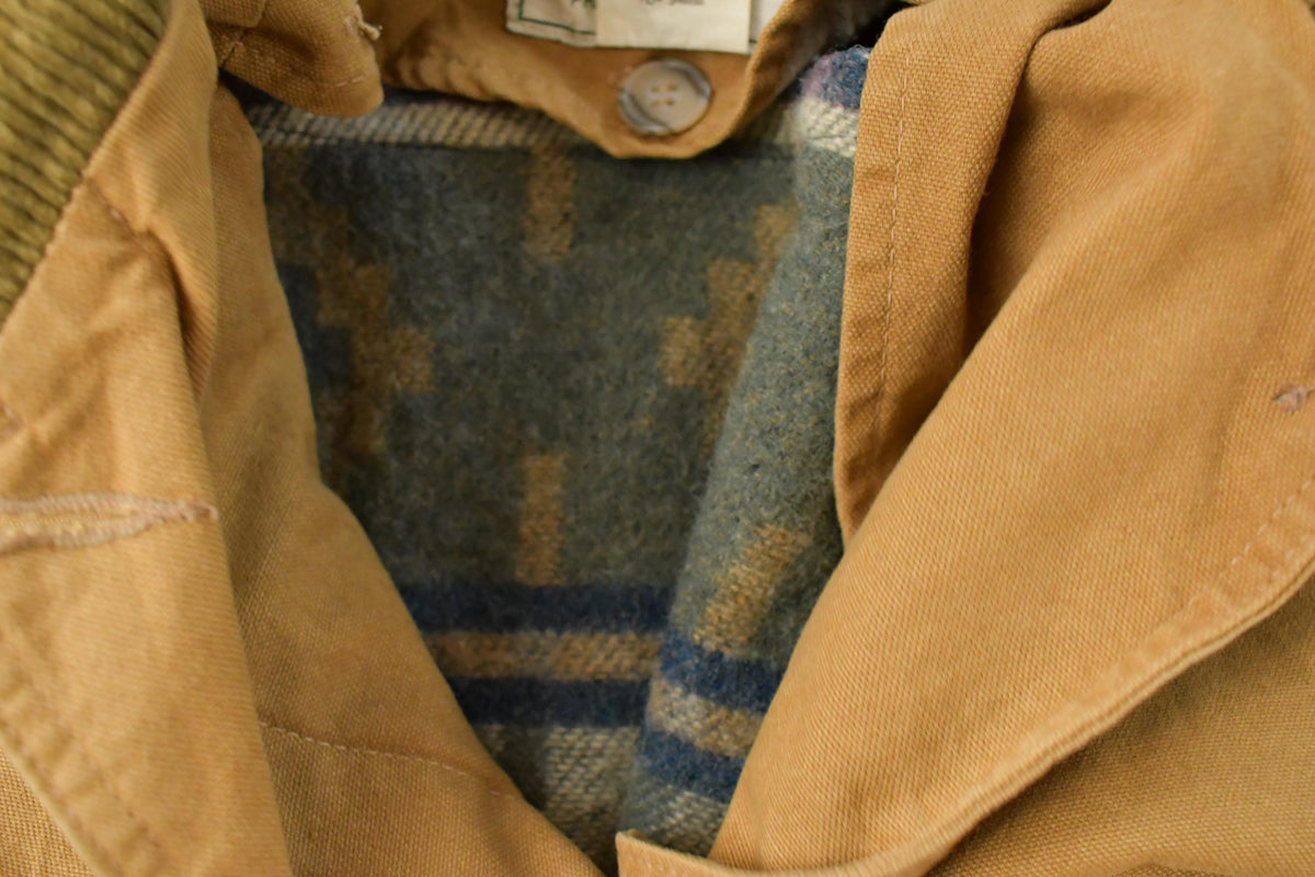 Vintage 1980s L.L. Bean Wool Lined Canvas Field Duster Jacket Women's S