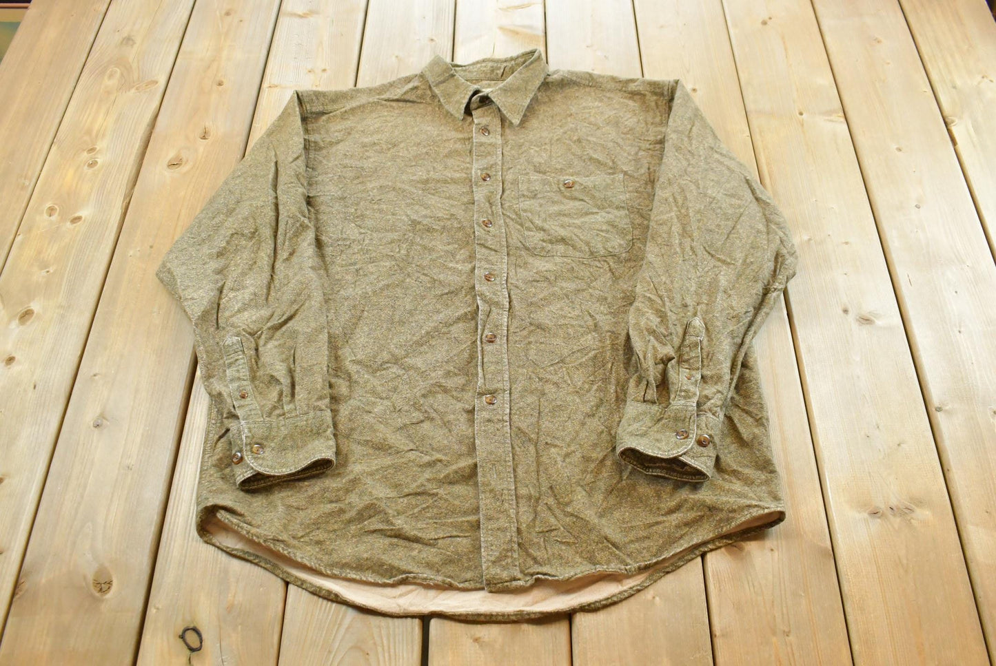 Vintage 1990s Cabela's Deerskin Chamois Button Up Shirt Men's L / Hunting Outdoorsman / 90s Streetwear / Outdoor Wear