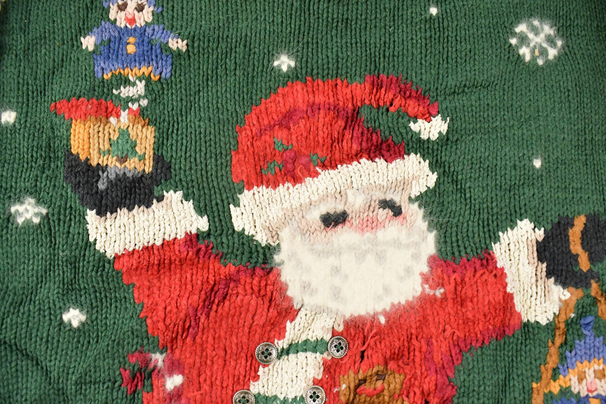 Vintage 1990s Talbots Christmas Knit Crewneck Sweater Men's Small