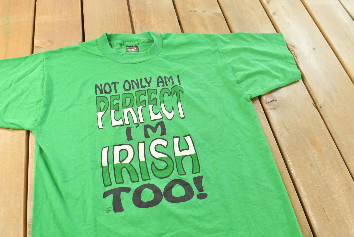 Vintage 1992 Perfect Irish St Pattys Day Souvenir T Shirt Men's L
