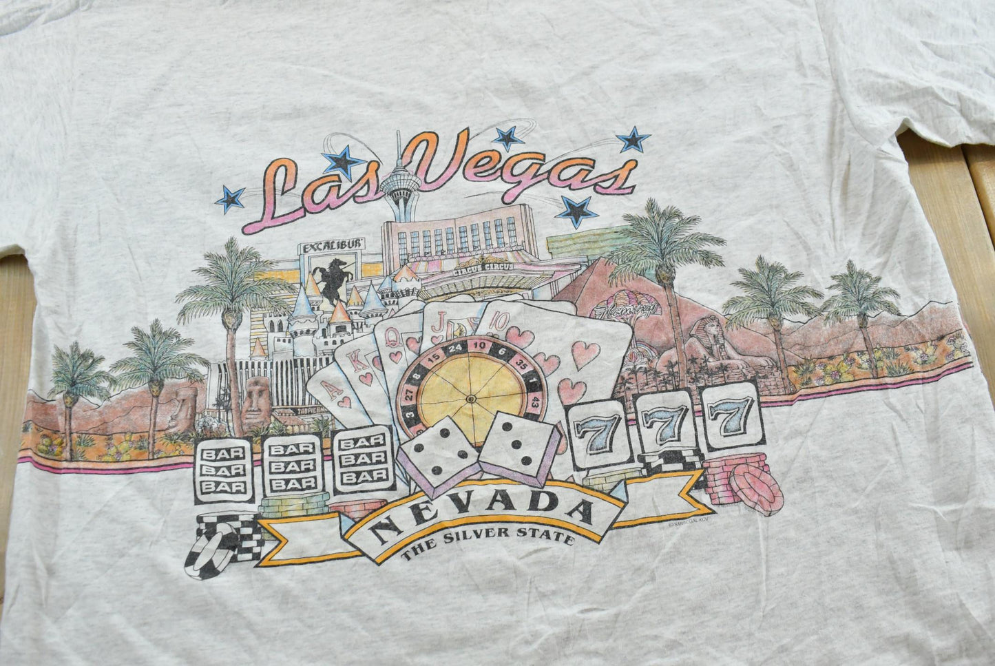 Vintage 1990s Las Vegas Nevada Casino Strip Souvenir Travel T-Shirt Men's XL