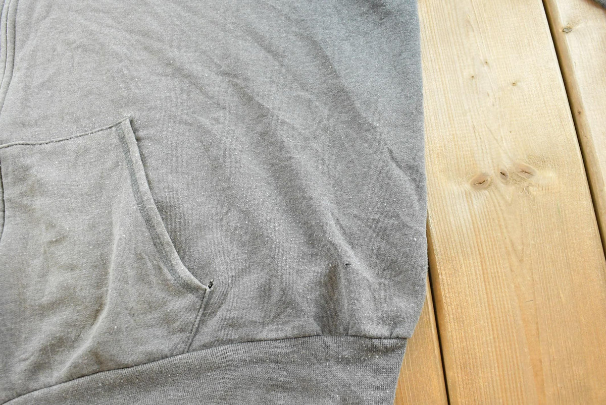 Vintage 2000s Faded Gray Blank Zip Up Hoodie Sweatshirt Men's 2XL