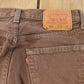 Vintage 1990s Levi's 501 Original Fit Brown Denim Jeans Men's 28 x 31