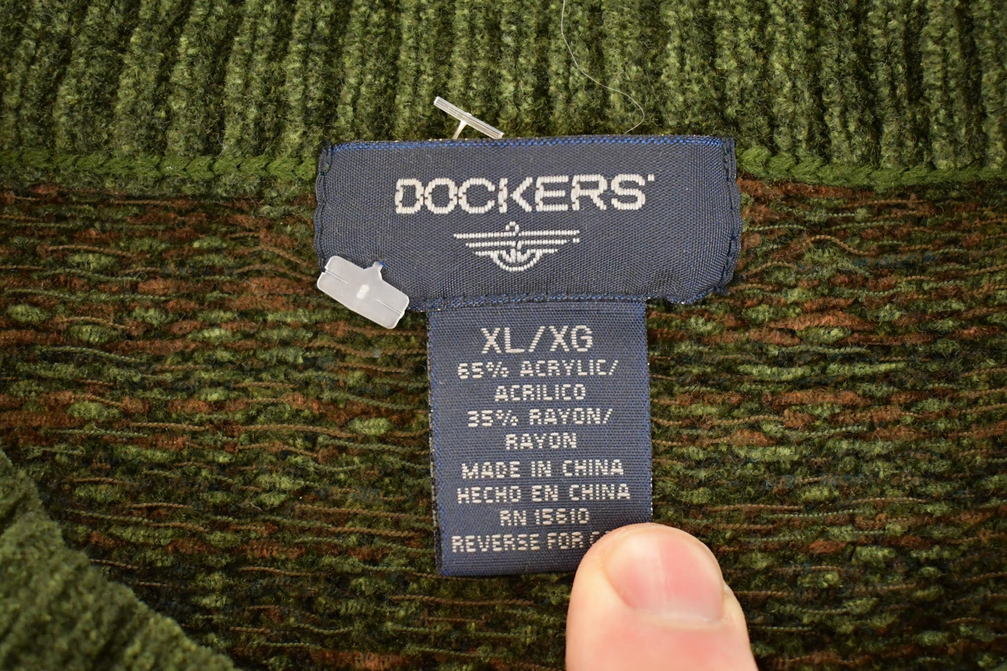 Vintage 1990s Dockers Abstract Knit Crewneck Sweater Men's L
