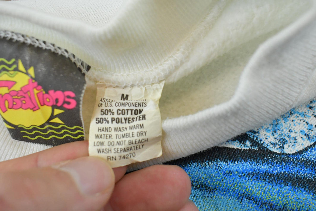 Vintage 1992 Bethany Beach Delaware Dolphins Souvenir Crewneck Sweatshirt Men's M