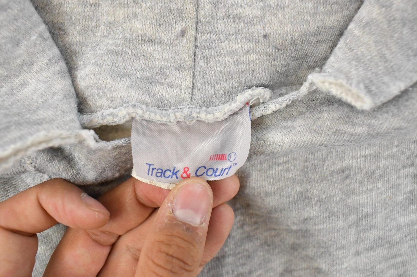 Vintage 1970s Track & Court Blank Hoodie Men's Large