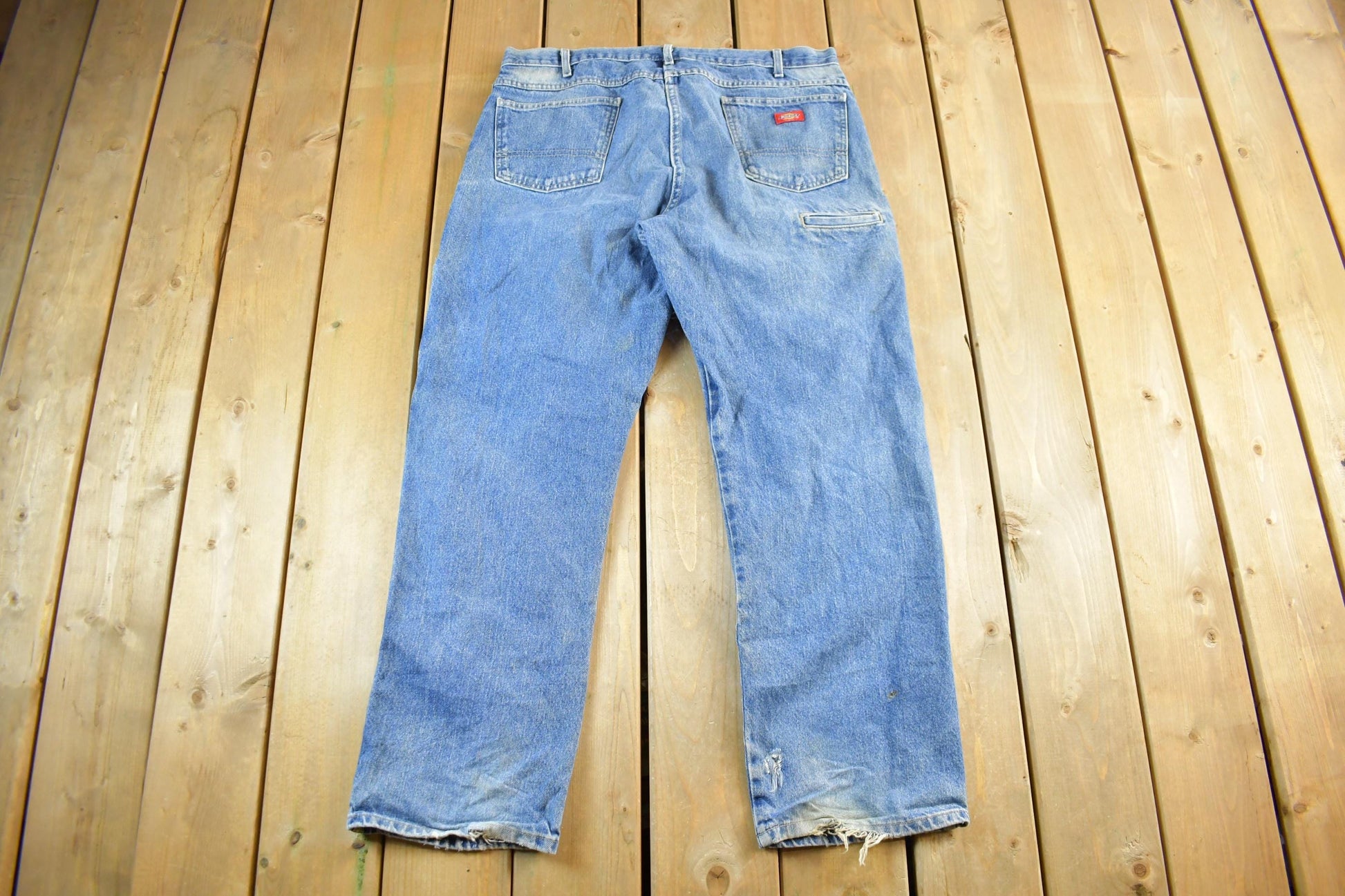 Dickies Clothing > Men's Clothing > Jeans Vintage 2000s Dickies Double Knee Distressed Flannel Lined Denim Work Jeans Men's 38 x 32
