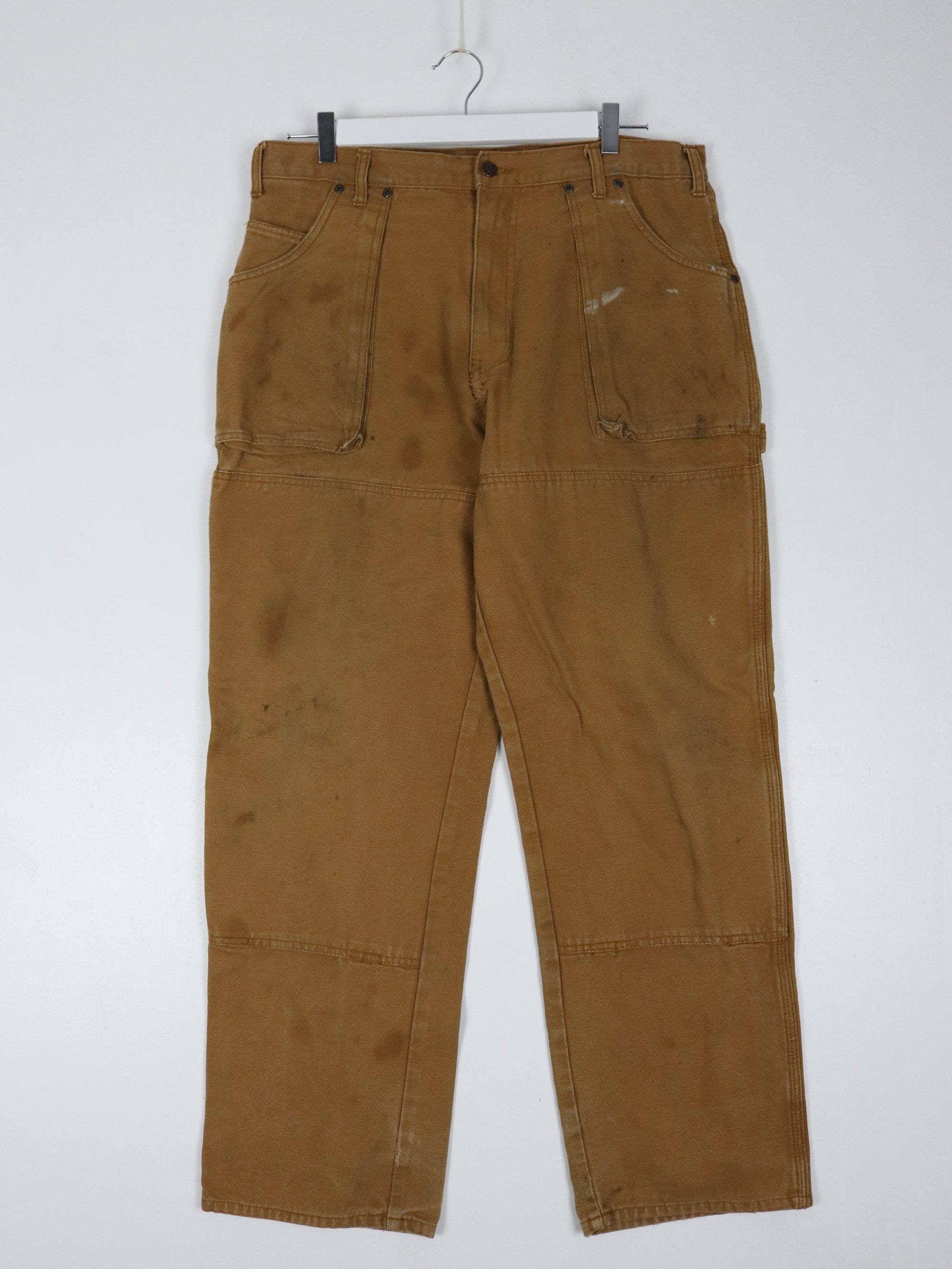 Dickies Pants Mens 36 x 30 Brown Double Knee Work Wear Carpenters