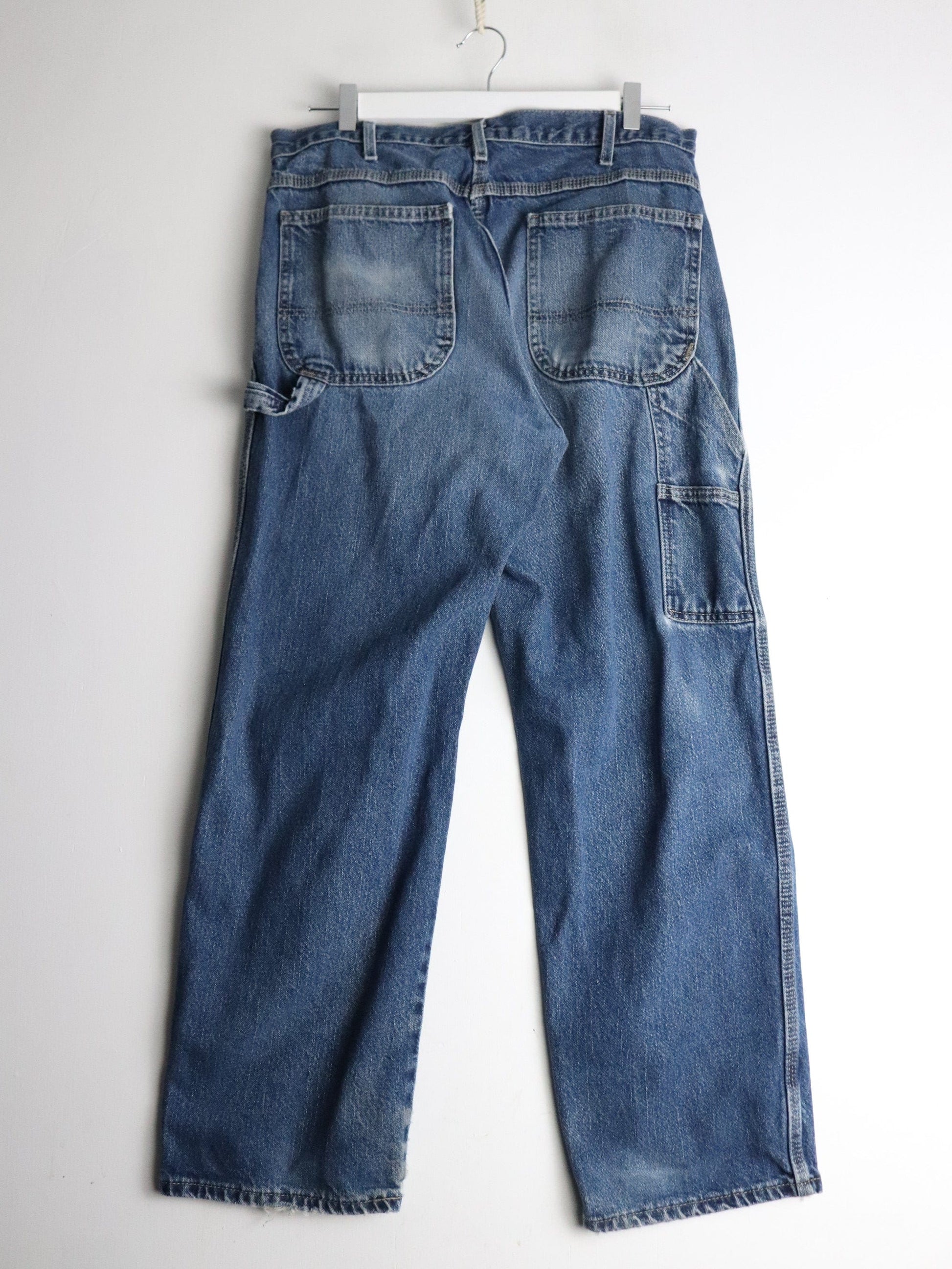 Dickies Pants Fits Mens 34 x 29 Blue Denim Carpenter Jeans from propervintagecanada