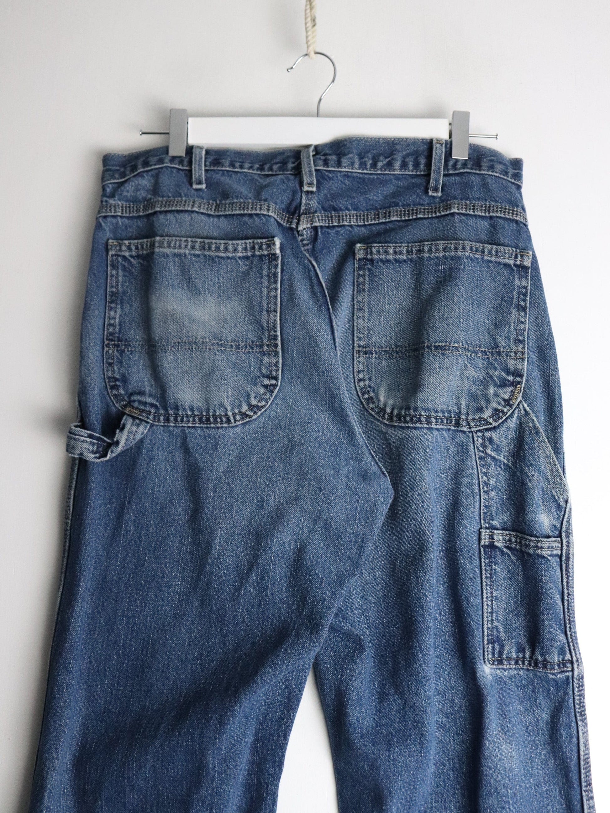 Dickies Pants Fits Mens 34 x 29 Blue Denim Carpenter Jeans from propervintagecanada
