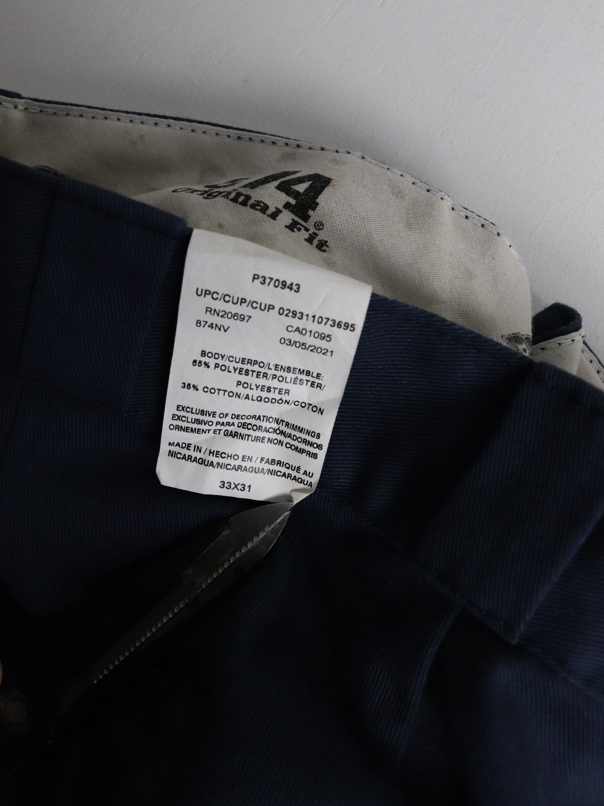 Dickies Pants Mens 33 x 31 Blue 874 Chino from propervintagecanada
