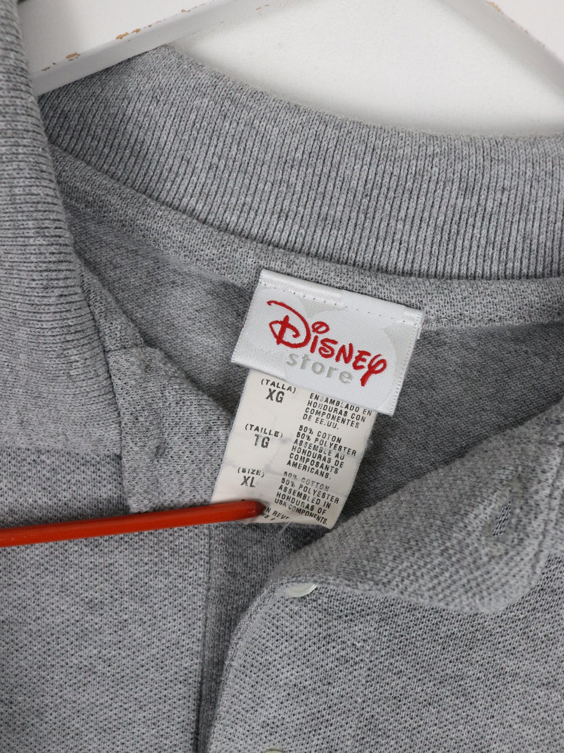 Disney Button Up Shirts Disney Polo Shirt Mens XL Grey Mickey Mouse