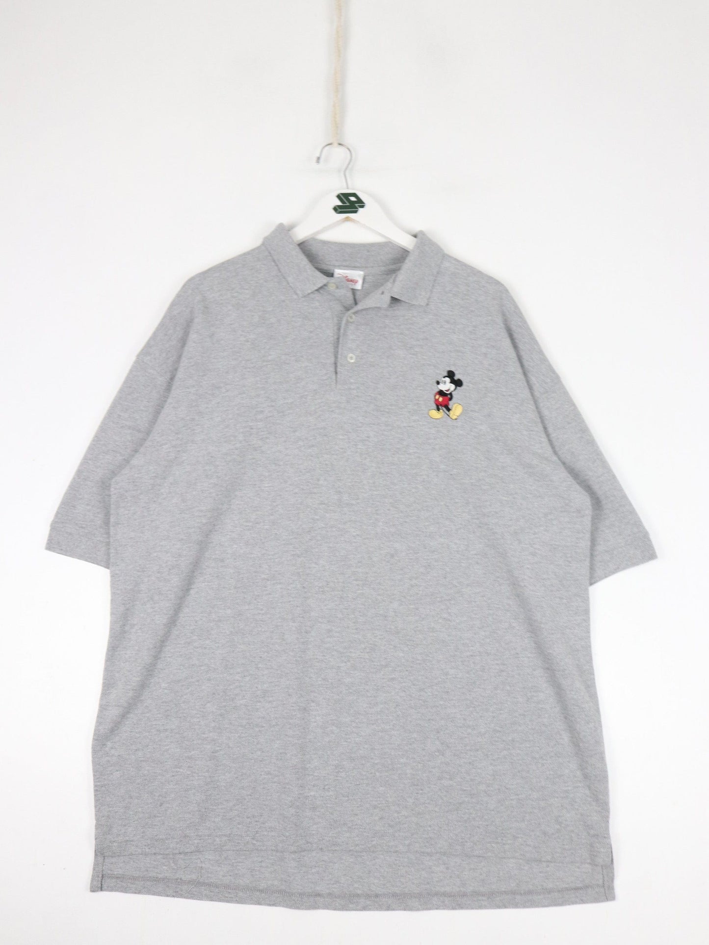 Disney Button Up Shirts Disney Polo Shirt Mens XL Grey Mickey Mouse