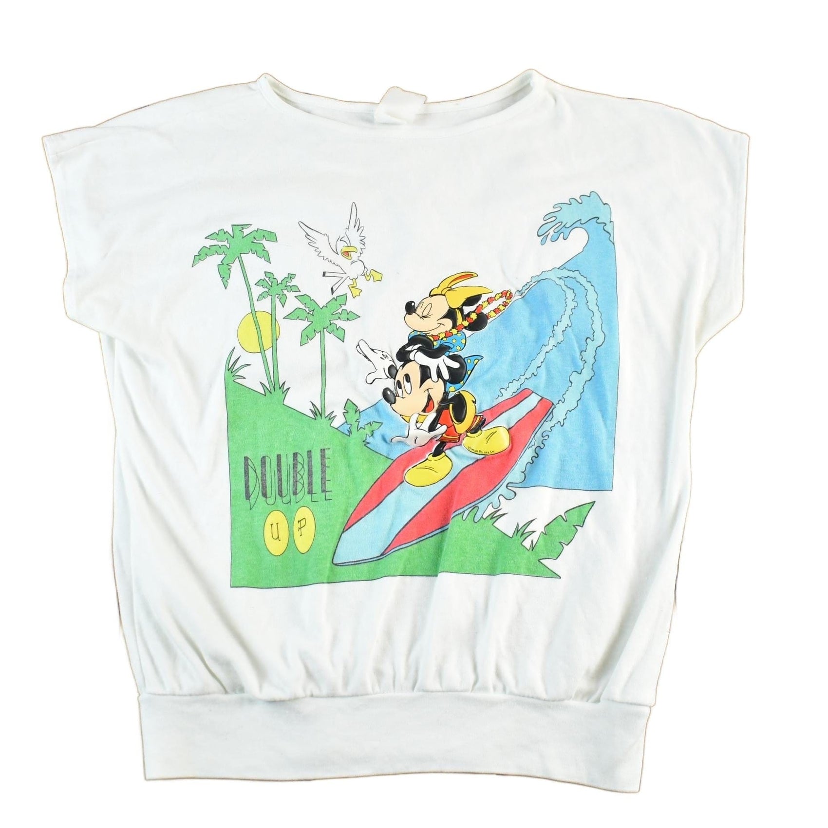 Disney Clothing > Gender Neutral Adult Clothing > Hoodies & Sweatshirts > Sweatshirts Vintage 1980s Mickey Mouse Surfing Sleeveless Vest Sweatshirt Women's Medium