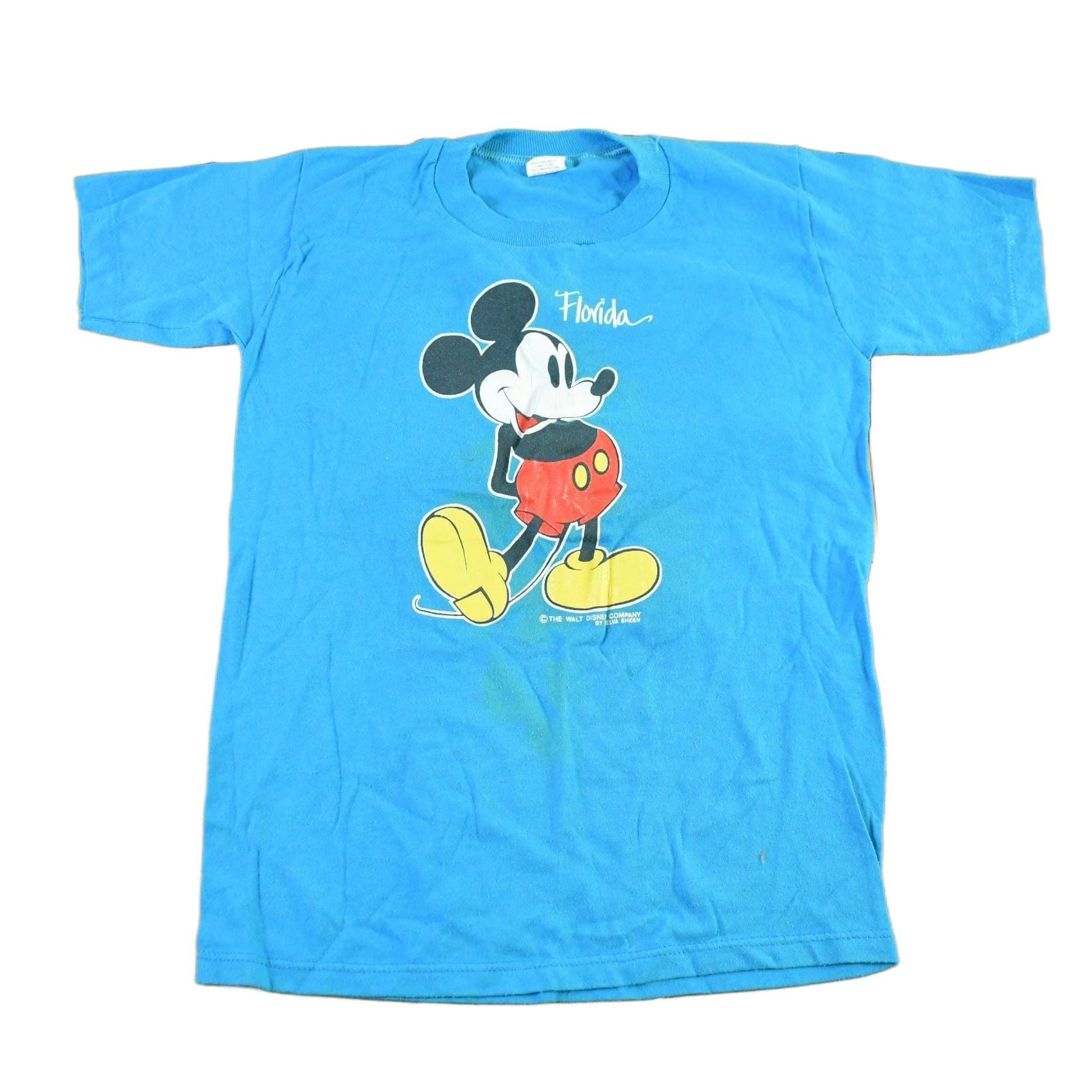 Disney Clothing > Gender Neutral Kids' Clothing > Tops & Tees Vintage 1990s Disney Mickey Mouse Cartoon Promo T-Shirt Youth Large