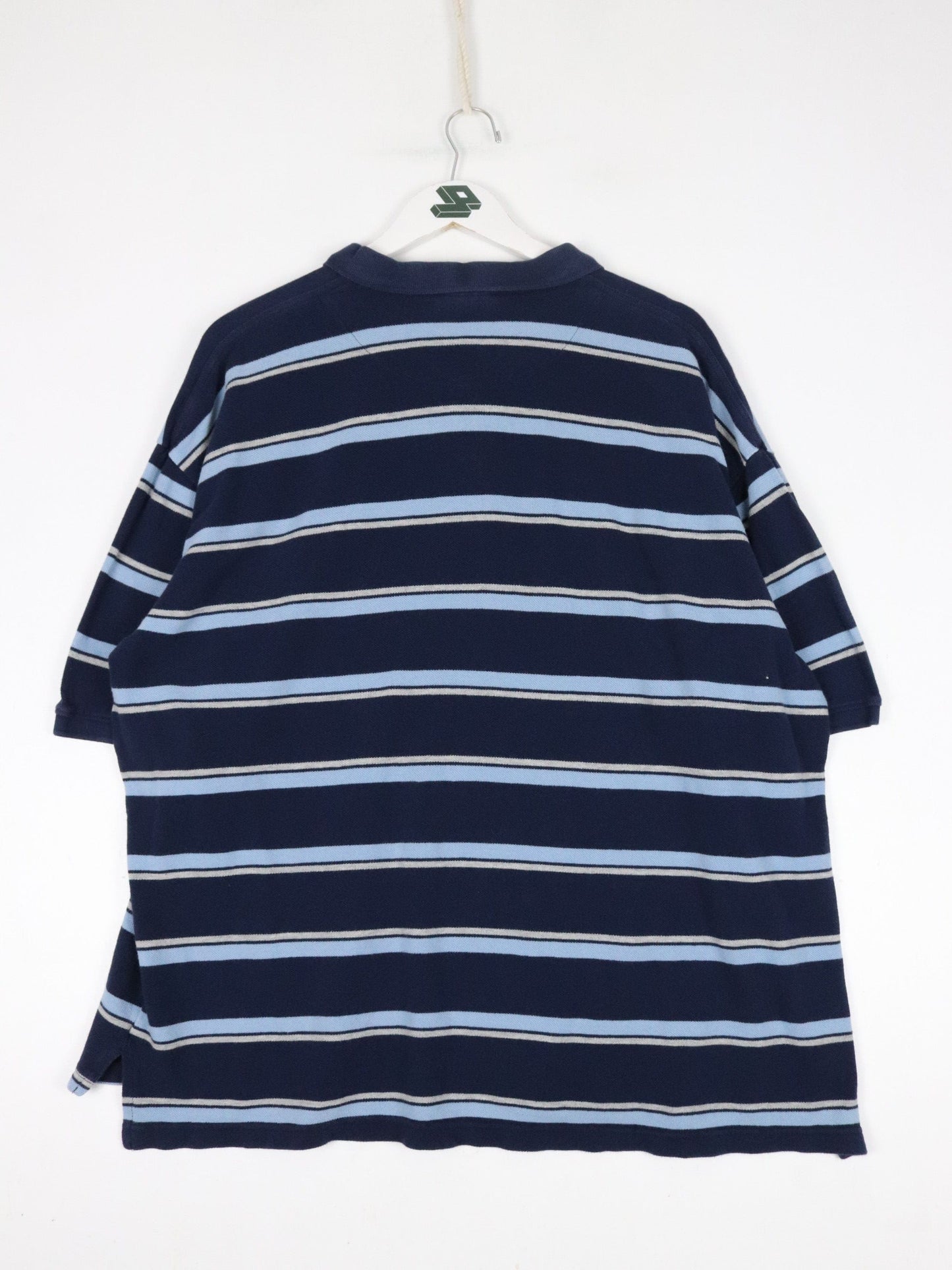 Disney Polo Shirt Mens XL Blue Striped Mickey Mouse