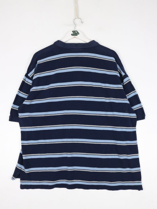 Disney Polo Shirt Mens XL Blue Striped Mickey Mouse from propervintagecanada