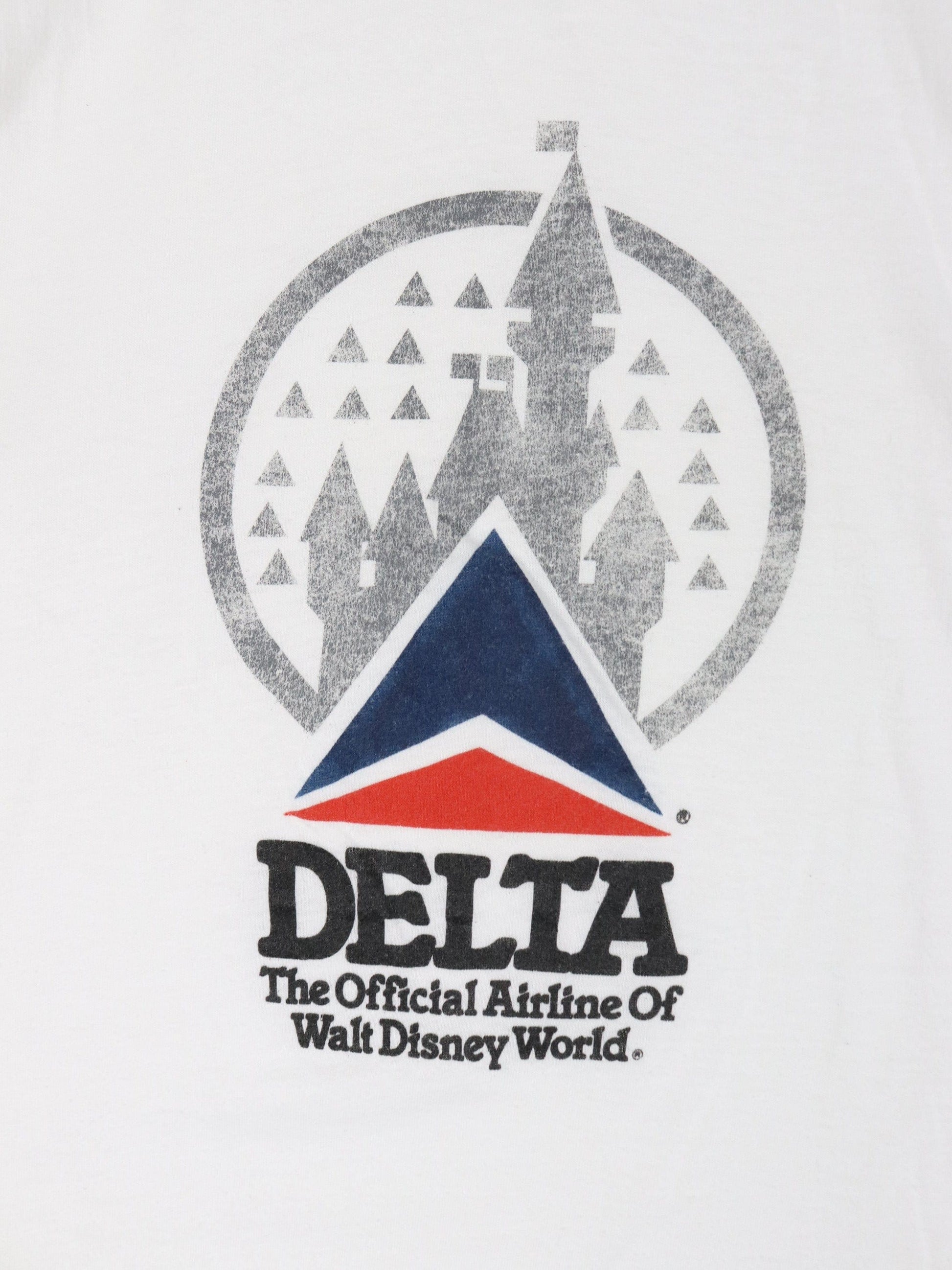 Disney T-Shirts & Tank Tops Vintage Delta Airways T Shirt Fits Mens Medium White 90s Promo Disney