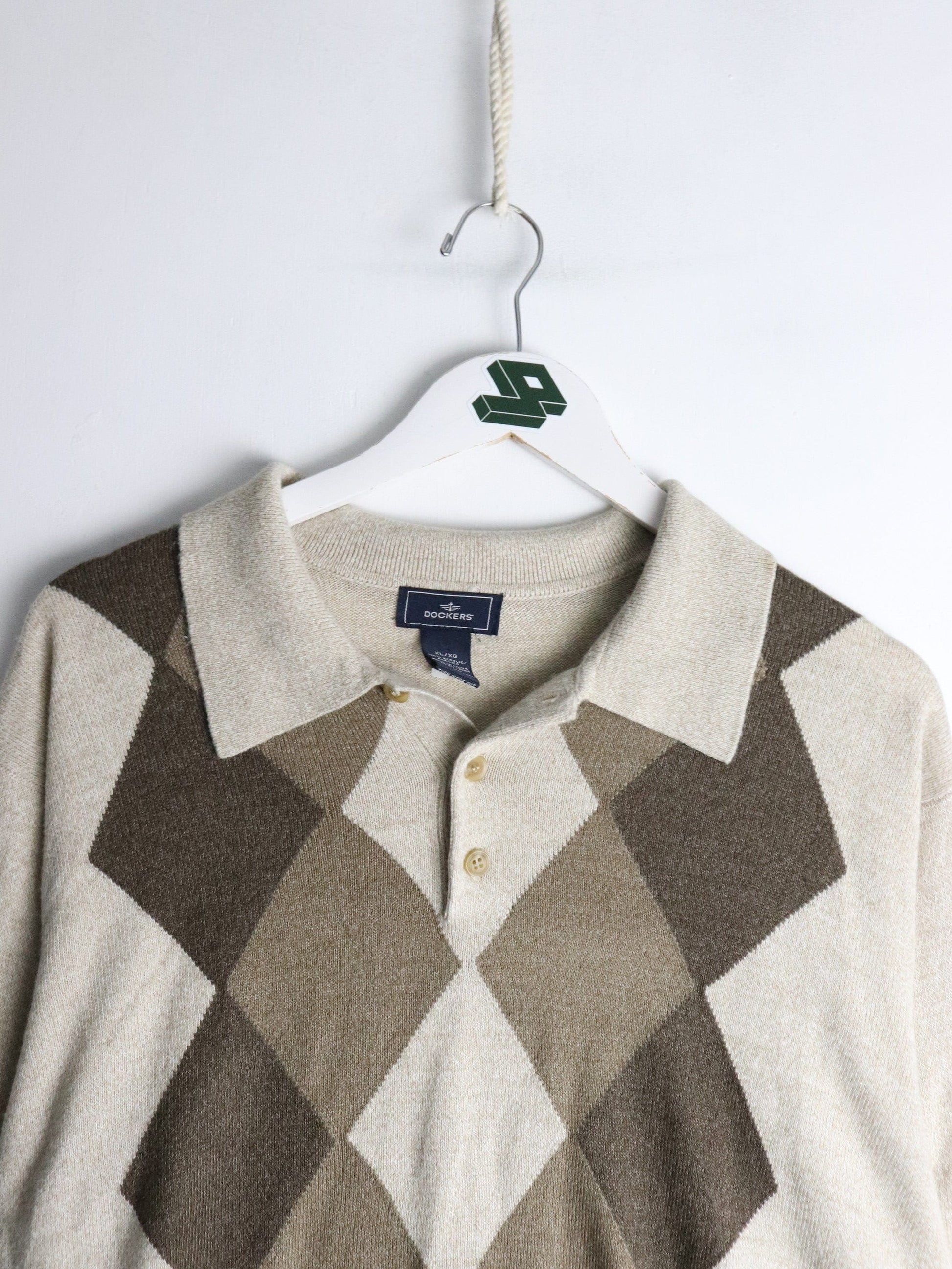 Dockers Sweater Mens XL Beige Knit from propervintagecanada