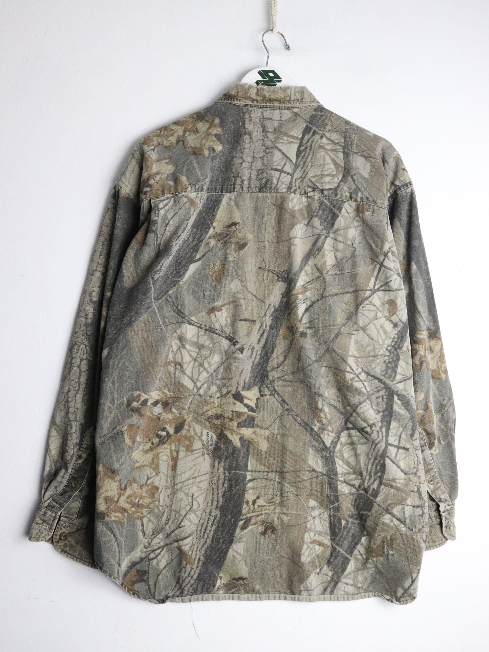 Duxbak Shirt Mens Large Brown Tree Camo Button Up from propervintagecanada