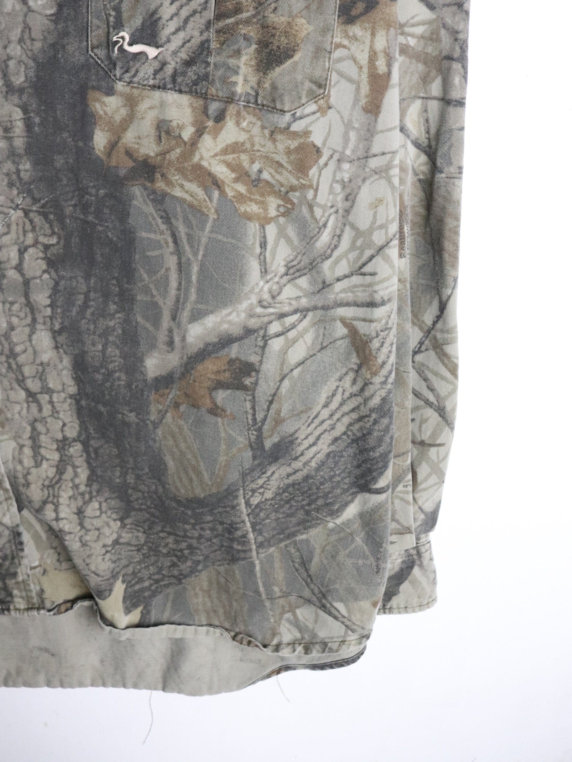 Duxbak Shirt Mens Large Brown Tree Camo Button Up from propervintagecanada