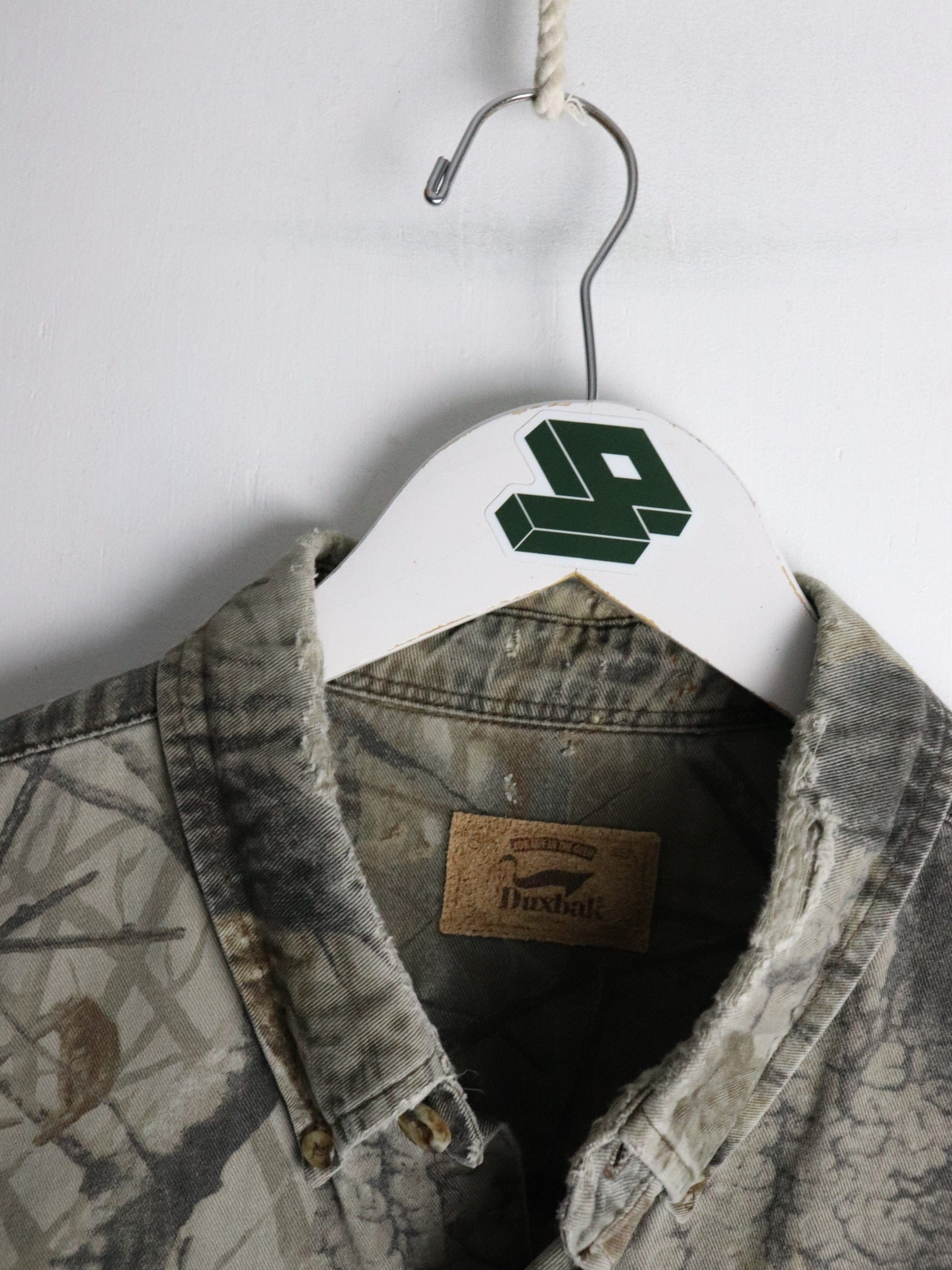 Duxbak Shirt Mens Large Brown Tree Camo Button Up from propervintagecanada