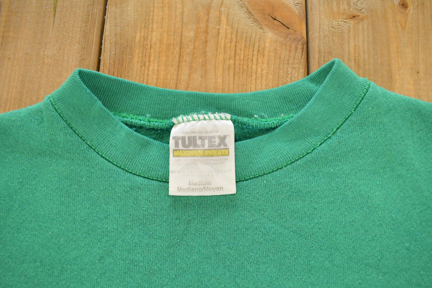 Vintage 1990s Tultex Blank Green Crewneck Sweatshirt Men's M