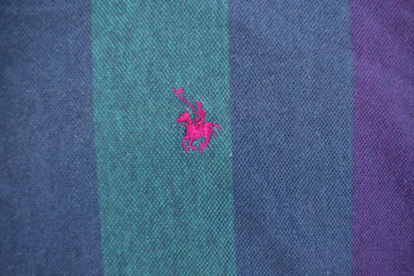 Vintage 1990s Knights Of Round Table Striped Embroidered Long Sleeve Polo Shirt Men's L