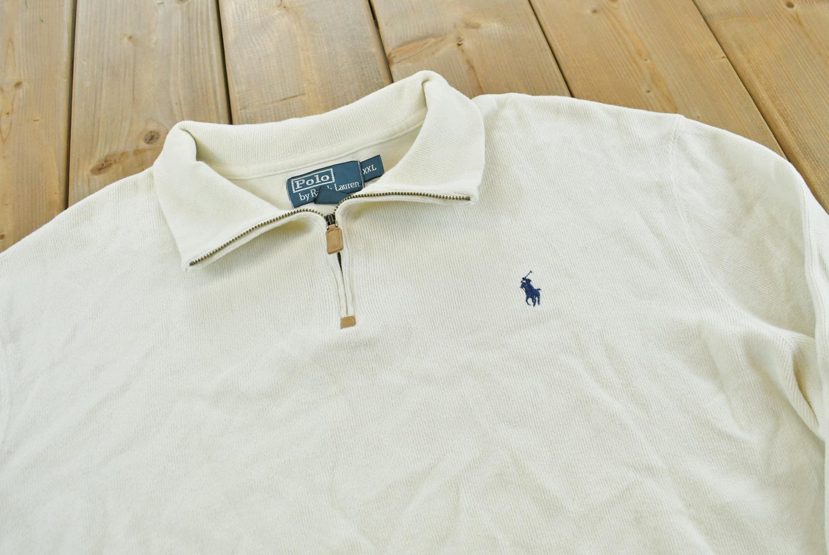 Vintage 1990s Polo Ralph Lauren Quarter Zip Sweatshirt Men's 2XL