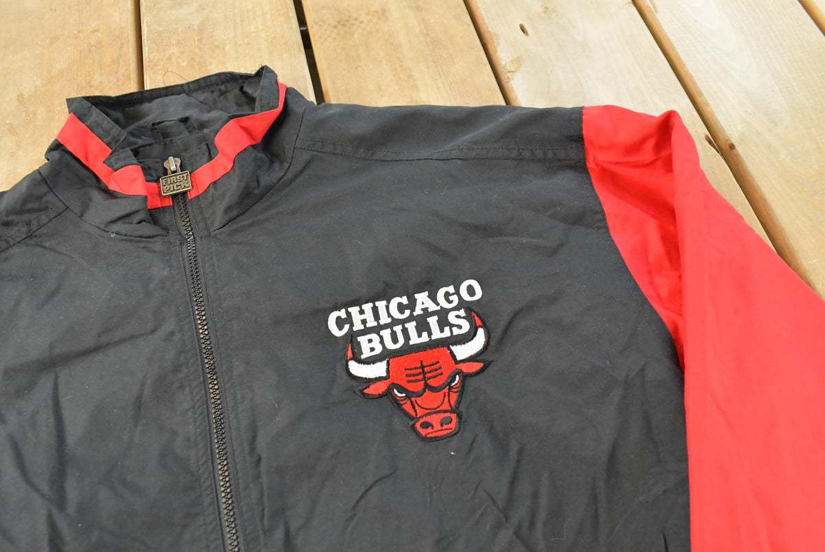 Vintage 1990s Chicago Bulls NBA First Pick Basketball Windbreaker Jacket Men's 2XL