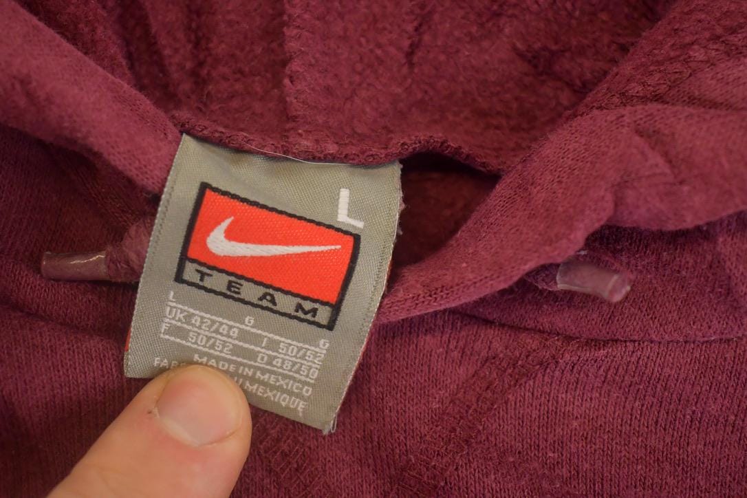 Vintage Y2K Wabasso Rabbits Middle Swoosh Nike Hoodie Sweatshirt Men's XL