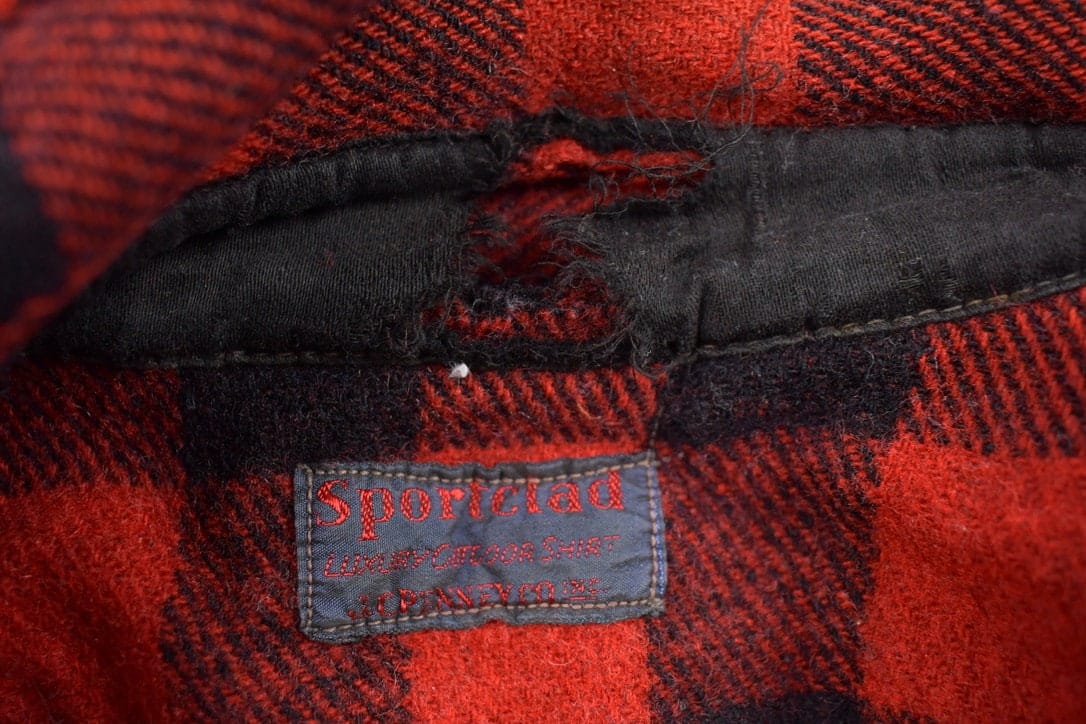 Vintage 1990s Sportclad JC Penney Plaid Flannel Button Up Shirt Men's Medium