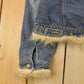 Vintage 2000s Faded Glory Faux Fur Denim Trucker Jacket Youth L