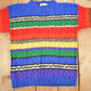 Vintage 1990s The Limited Rainbow Cable Knit Mockneck Sweater Youth L