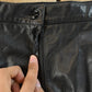 Vintage 1990s Black Leather Skirt Women's 8