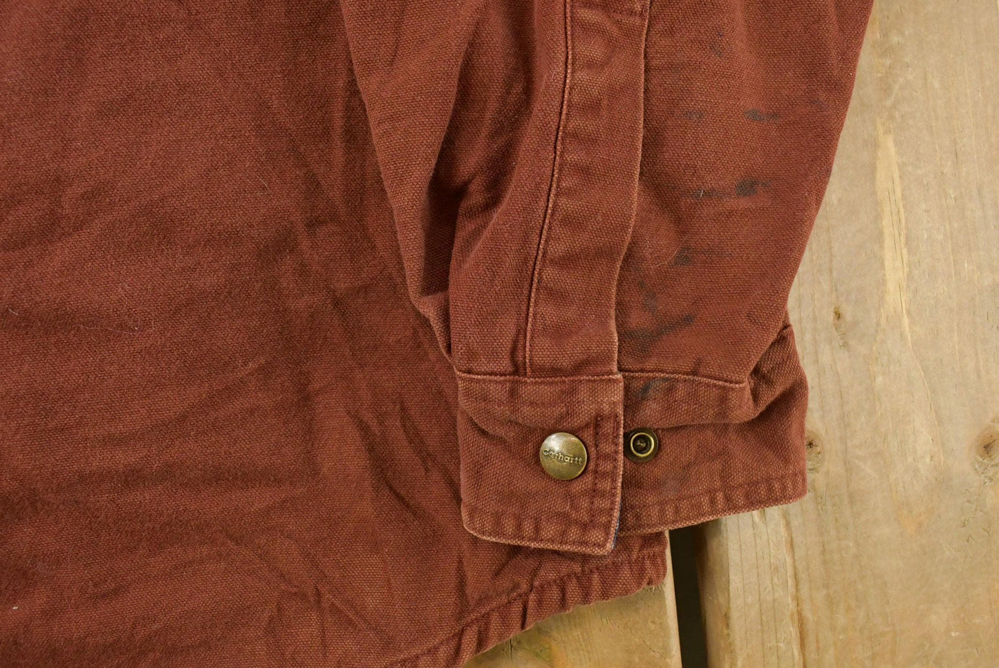 Vintage 1990s Carhartt Heavyweight Lined Workwear Button Up Shirt Men's L Tall