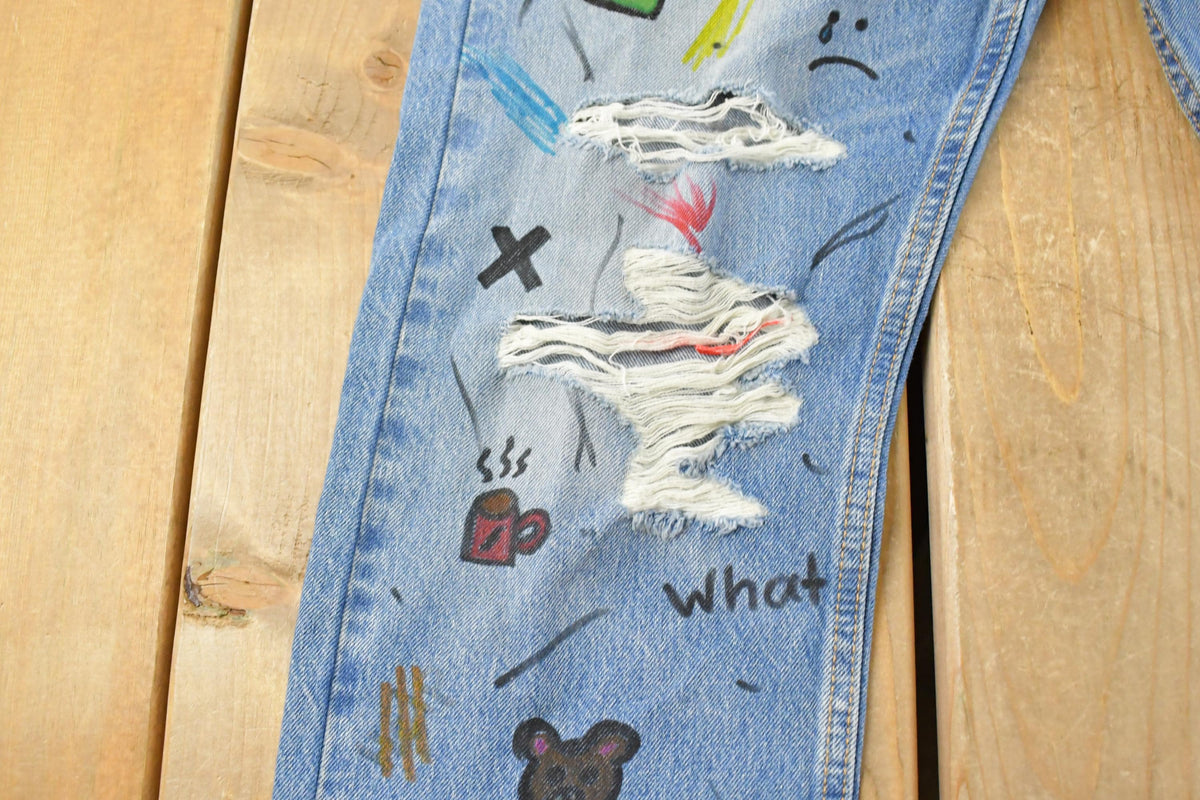 Vintage 2000s Levi's Paint Distressed Orange Tab Denim Jeans Men's 34 x 29