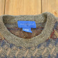 Vintage 1990s Towncraft Knit Geometric Pattern Crewneck Sweater Mens L
