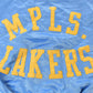 Vintage Y2K DEADSTOCK Minneapolis Lakers NBA Hardwood Classics Basketball Snap On Button Satin Jacket Mens 52