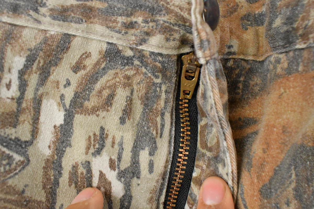 Vintage 1990s Duxbak Quilt Lined Forest RealTree Camo Hunting Pants Men's 41 x 27